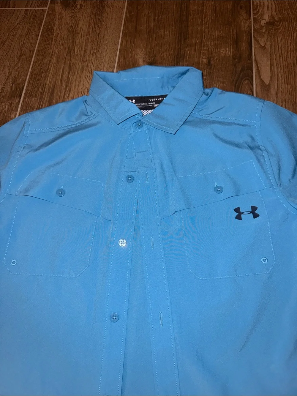 Under Armour Boy’s Short Sleeve Button Shirt - Blue
